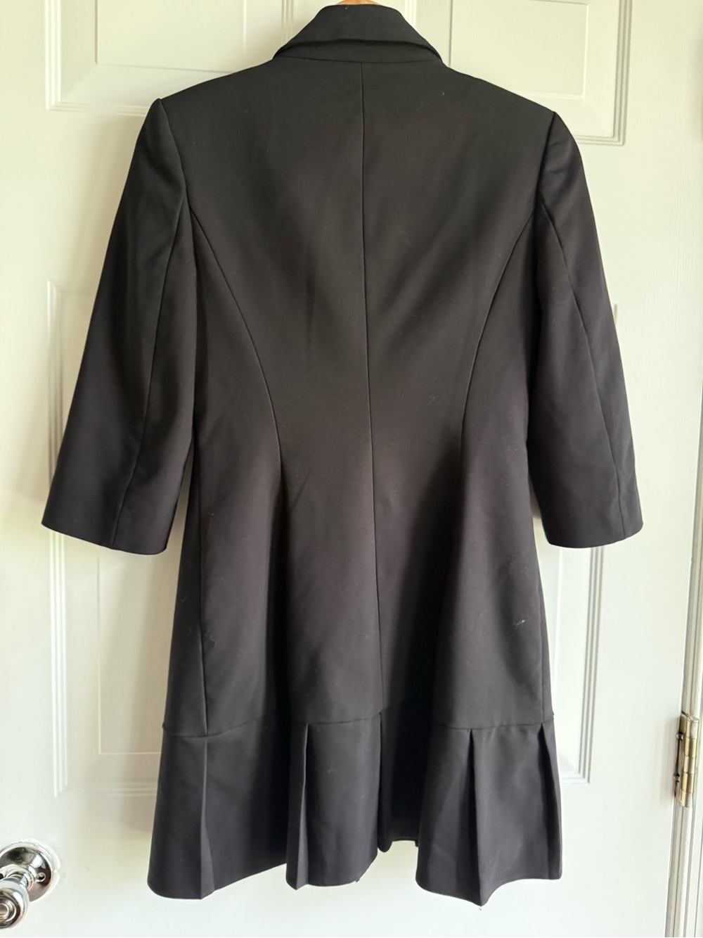 ZARA Black Double Breasted Blazer Dress Pleated Hem Size Small - Picture 2 of 8